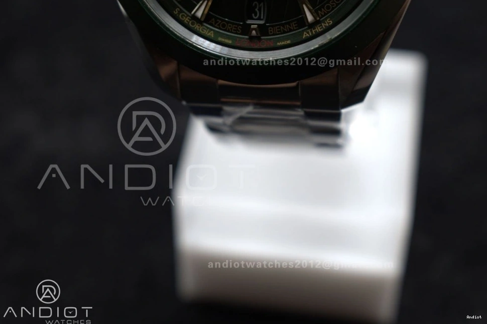 Edition Green Terra Aqua Clone Super 1:1 GMT Best Worldtimer SS on Bracelet A8938 VSF 43mm Ceramic 0112
